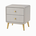 Comodino in MDF con Gambe in Metallo Dorato Grigio