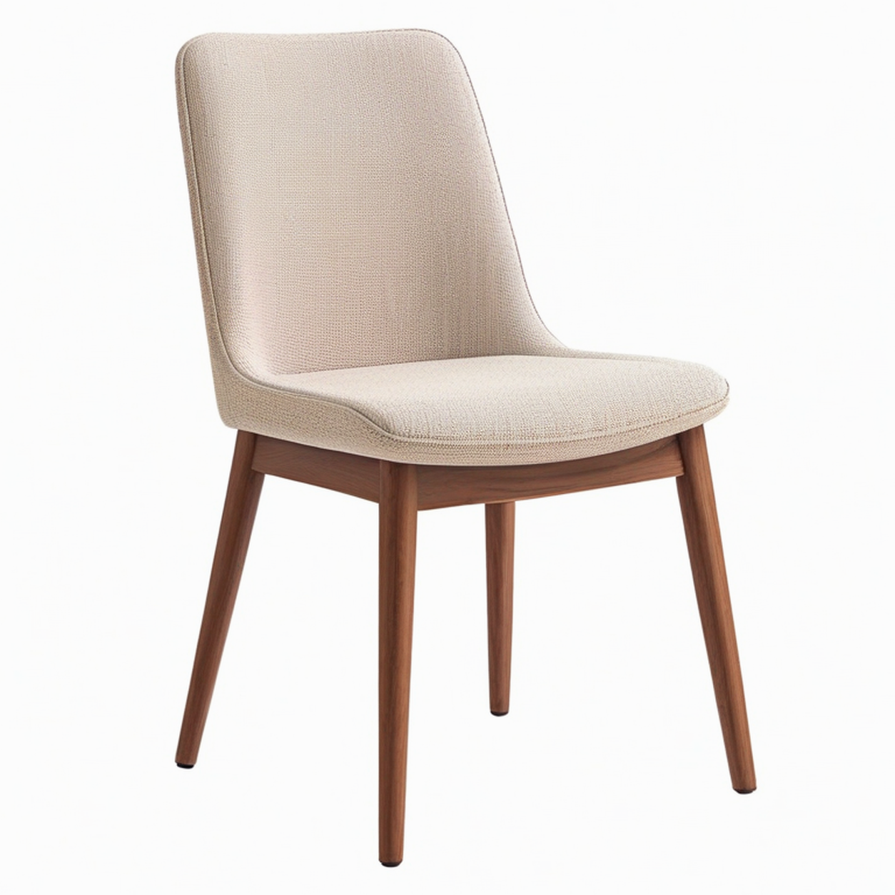 Sedia da pranzo in legno e tessuto beige